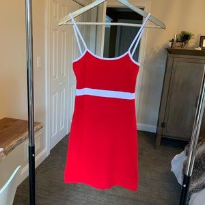 red & white mini dress